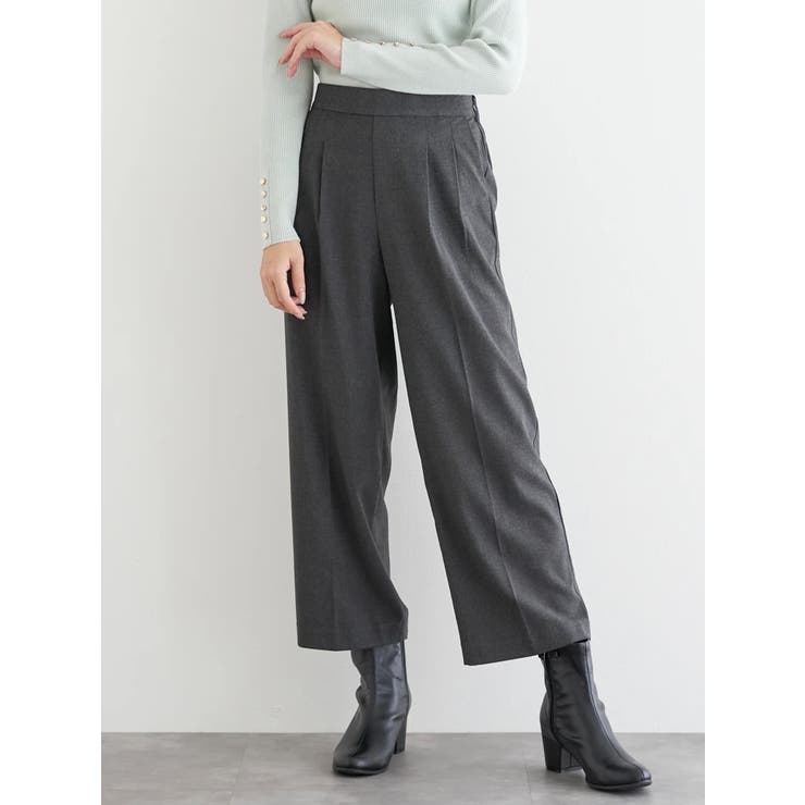 ラクケア 起毛無地ワイドパンツ | LUDIC PARK | 詳細画像1 