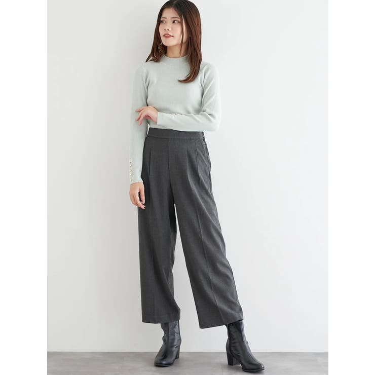 ラクケア 起毛無地ワイドパンツ | LUDIC PARK | 詳細画像3 