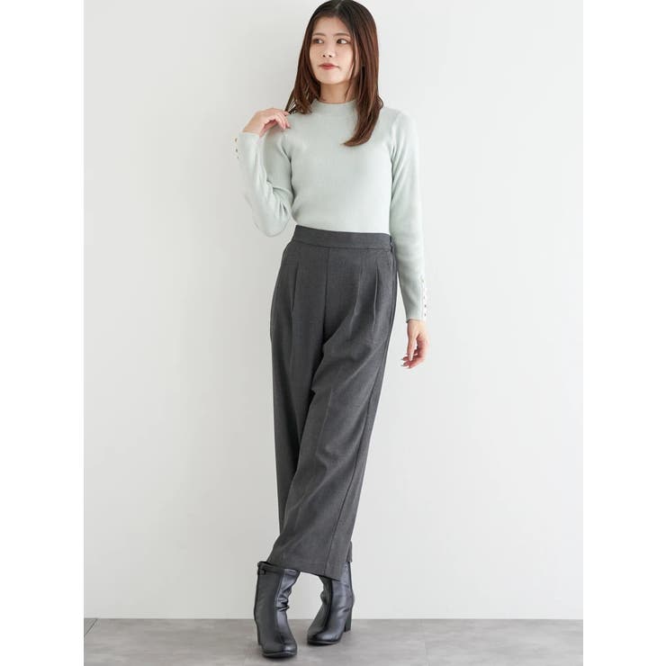 ラクケア 起毛無地ワイドパンツ | LUDIC PARK | 詳細画像4 