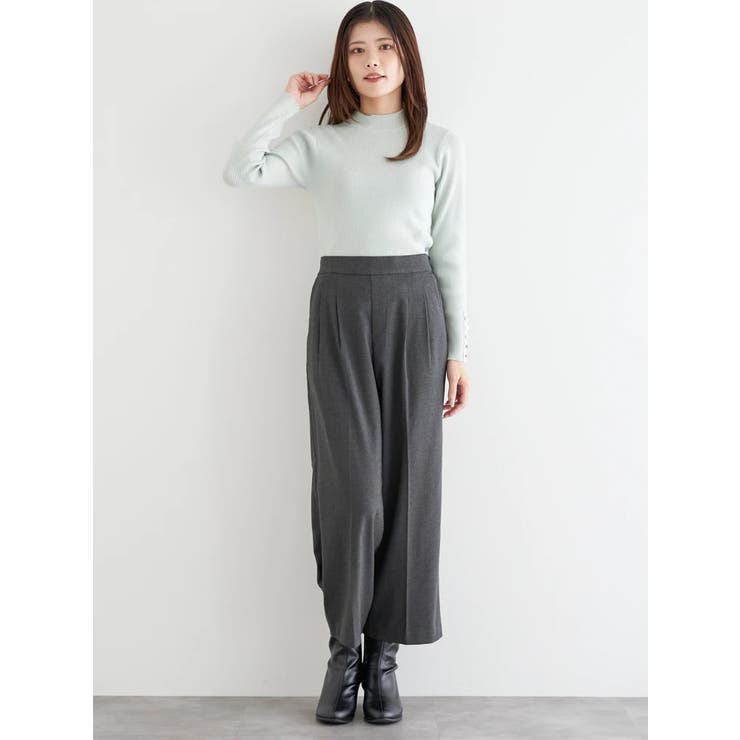 ラクケア 起毛無地ワイドパンツ | LUDIC PARK | 詳細画像5 