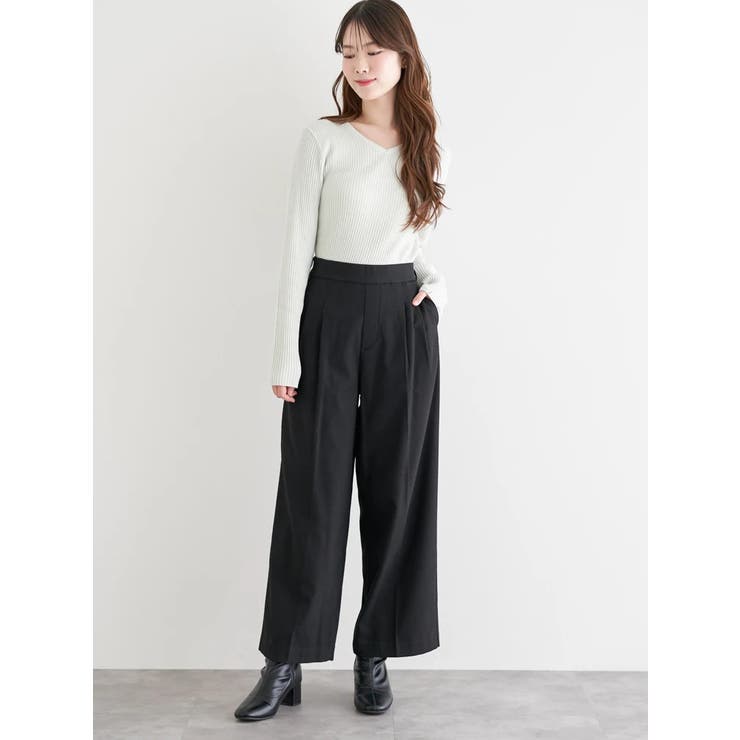 ラクケア 起毛無地ワイドパンツ | LUDIC PARK | 詳細画像9 