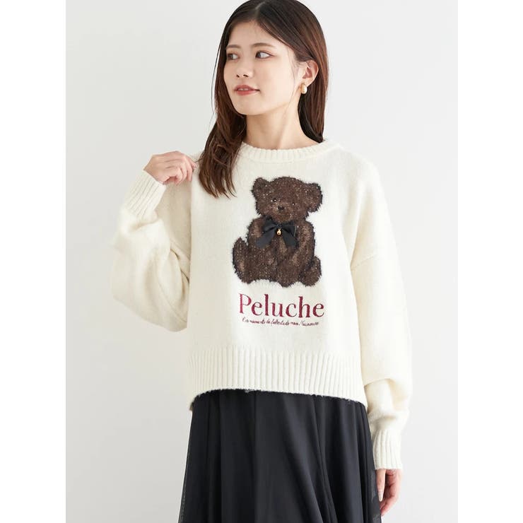 アイボリー | アニマルモチーフニットプルオーバー | LUDIC PARK