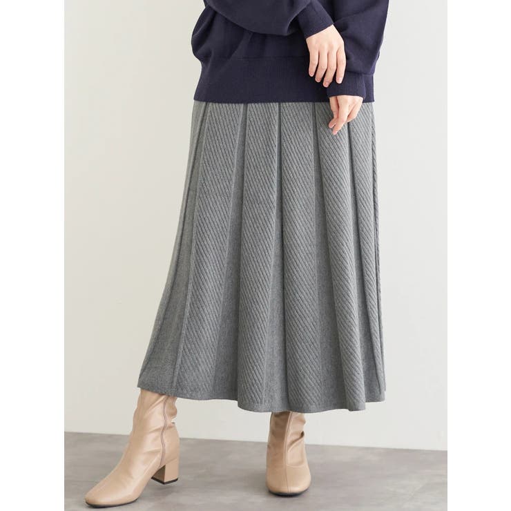 ニット地柄プリーツスカート | LUDIC PARK | 詳細画像1 