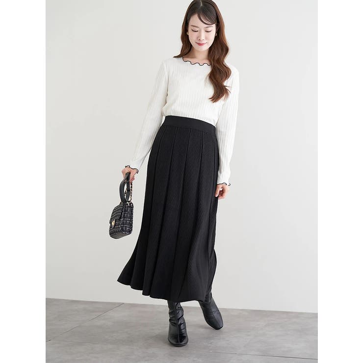 ニット地柄プリーツスカート | LUDIC PARK | 詳細画像15 