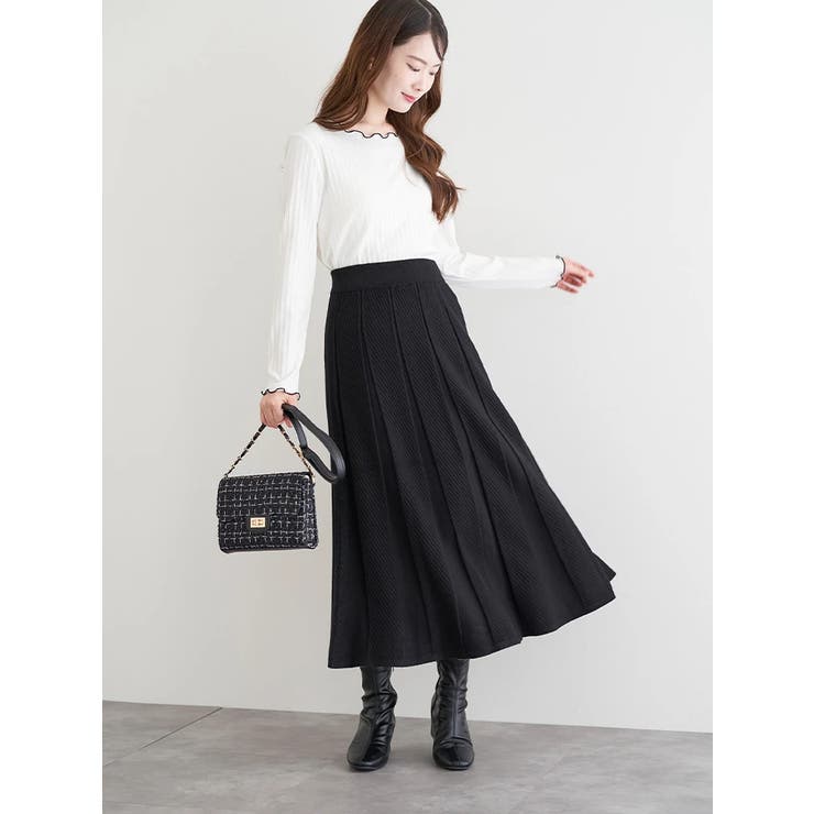 ニット地柄プリーツスカート | LUDIC PARK | 詳細画像16 