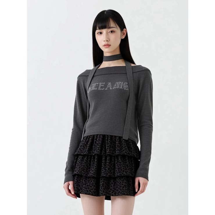 ラインストーンバックルオフショルニット | LUDIC PARK | 詳細画像2 