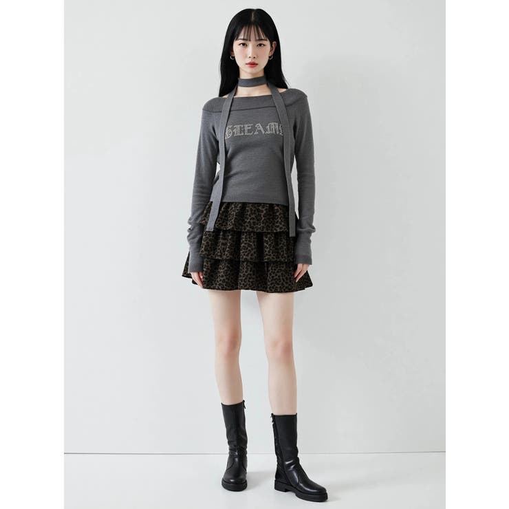 ラインストーンバックルオフショルニット | LUDIC PARK | 詳細画像7 