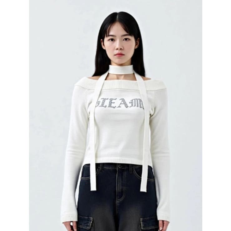 ラインストーンバックルオフショルニット | LUDIC PARK | 詳細画像11 