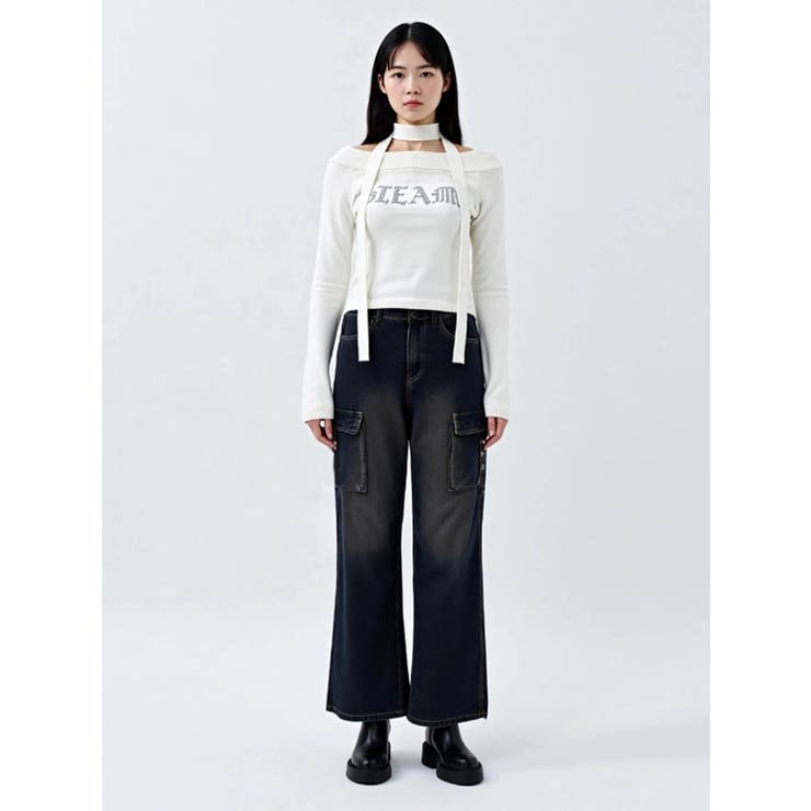 ラインストーンバックルオフショルニット | LUDIC PARK | 詳細画像13 