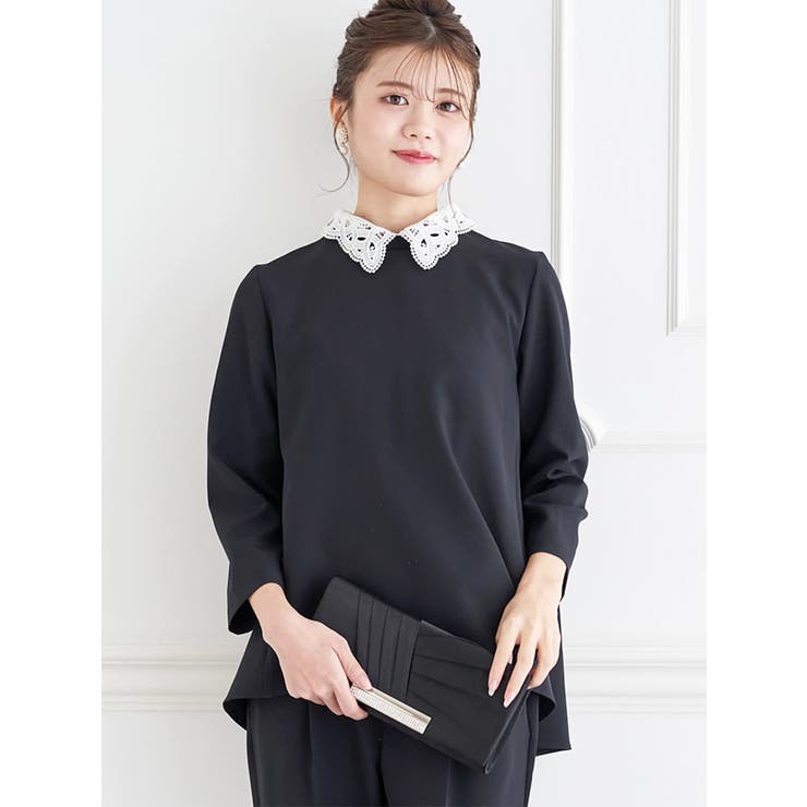 【Wクロス】2WAYレース襟ブラウス(セットアップ可) | LUDIC PARK | 詳細画像1 