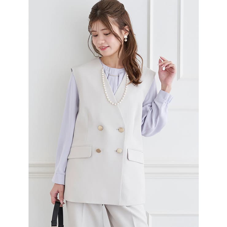 【Wクロス】Wボタンノーカラーベスト(セットアップ可) | LUDIC PARK | 詳細画像6 