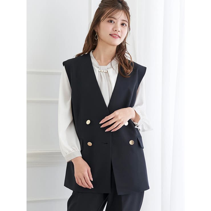 【Wクロス】Wボタンノーカラーベスト(セットアップ可) | LUDIC PARK | 詳細画像15 