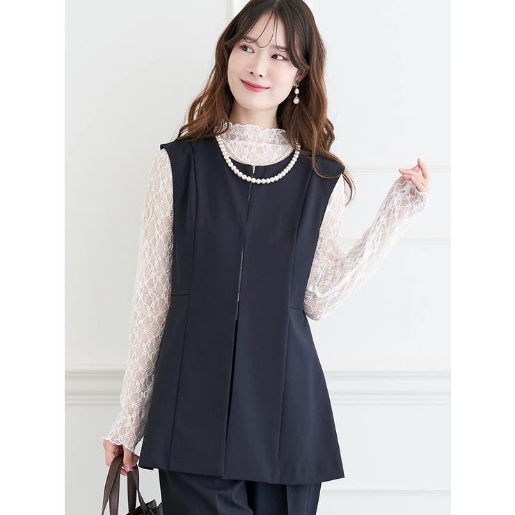 【ストレッチツイル】ペプラムベスト(セットアップ可) | LUDIC PARK | 詳細画像6 