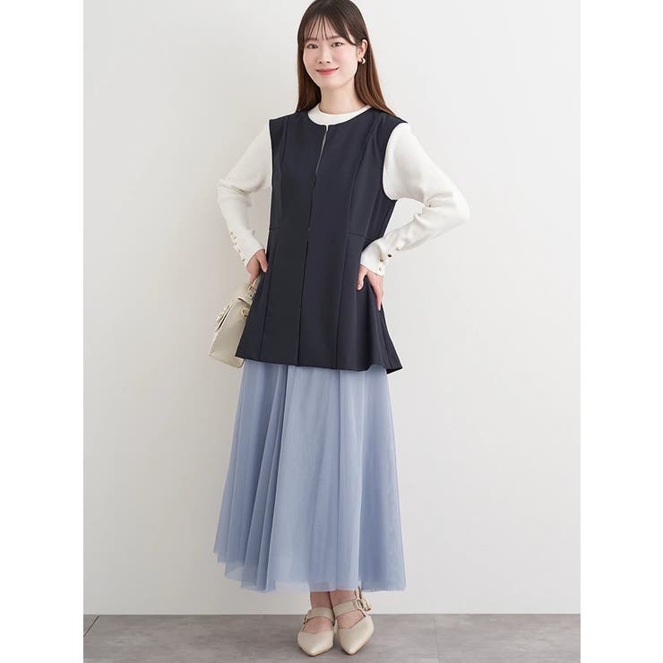 【ストレッチツイル】ペプラムベスト(セットアップ可) | LUDIC PARK | 詳細画像15 