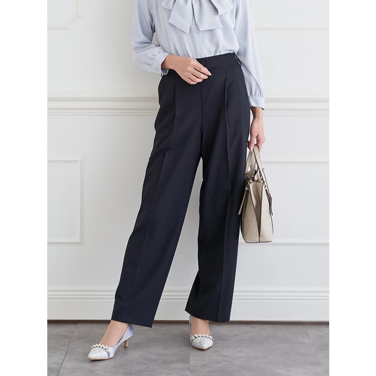 紺 | 【ストレッチツイル】ワイドパンツ(セットアップ可) | LUDIC PARK