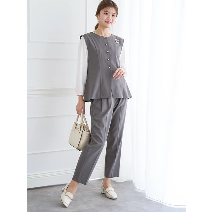 【ストレッチツイル】ノーカラーベスト(セットアップ可) | LUDIC PARK | 詳細画像6 