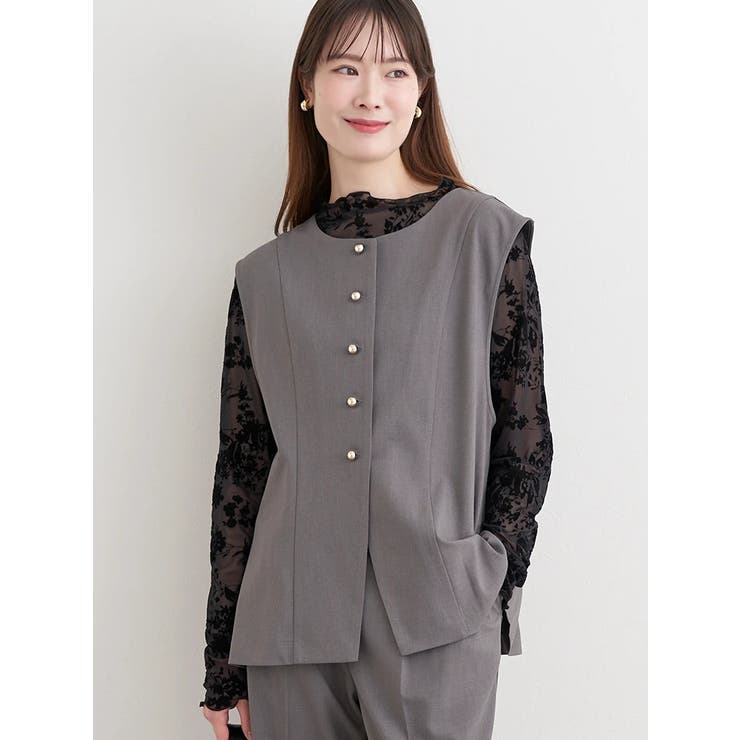 【ストレッチツイル】ノーカラーベスト(セットアップ可) | LUDIC PARK | 詳細画像12 