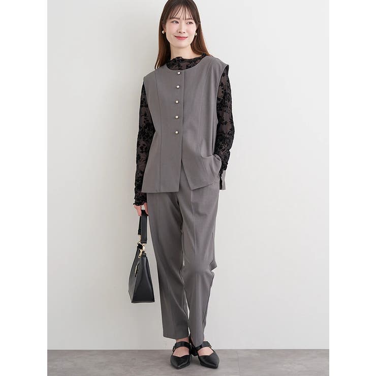 【ストレッチツイル】ノーカラーベスト(セットアップ可) | LUDIC PARK | 詳細画像13 