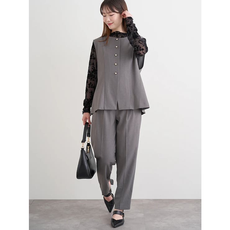 【ストレッチツイル】ノーカラーベスト(セットアップ可) | LUDIC PARK | 詳細画像15 