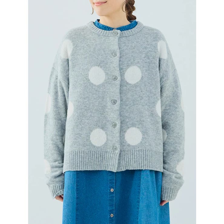 ドット柄ニットカーディガン[品番：PLMW0015275]｜LUDIC PARK（ル