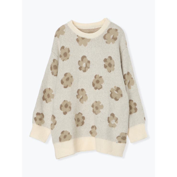フラワー柄ニットプルオーバー | LUDIC PARK | 詳細画像1