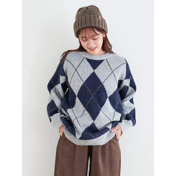 アーガイル柄ニットプルオーバー | LUDIC PARK | 詳細画像2