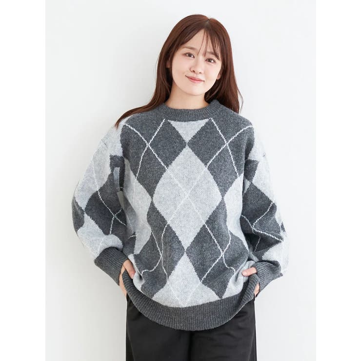 アーガイル柄ニットプルオーバー | LUDIC PARK | 詳細画像10
