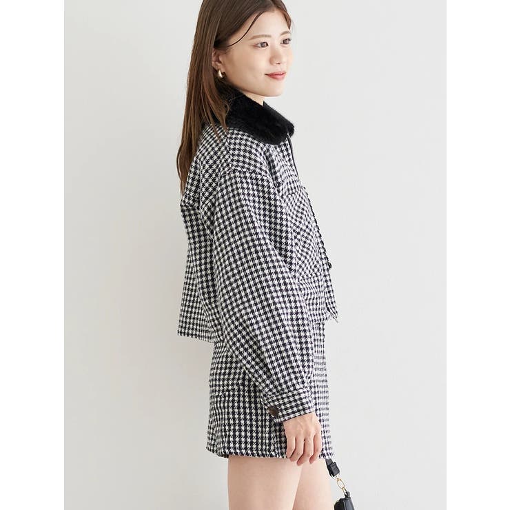 [SET]起毛チェック柄ブルゾン×ショートパンツ | LUDIC PARK | 詳細画像3 