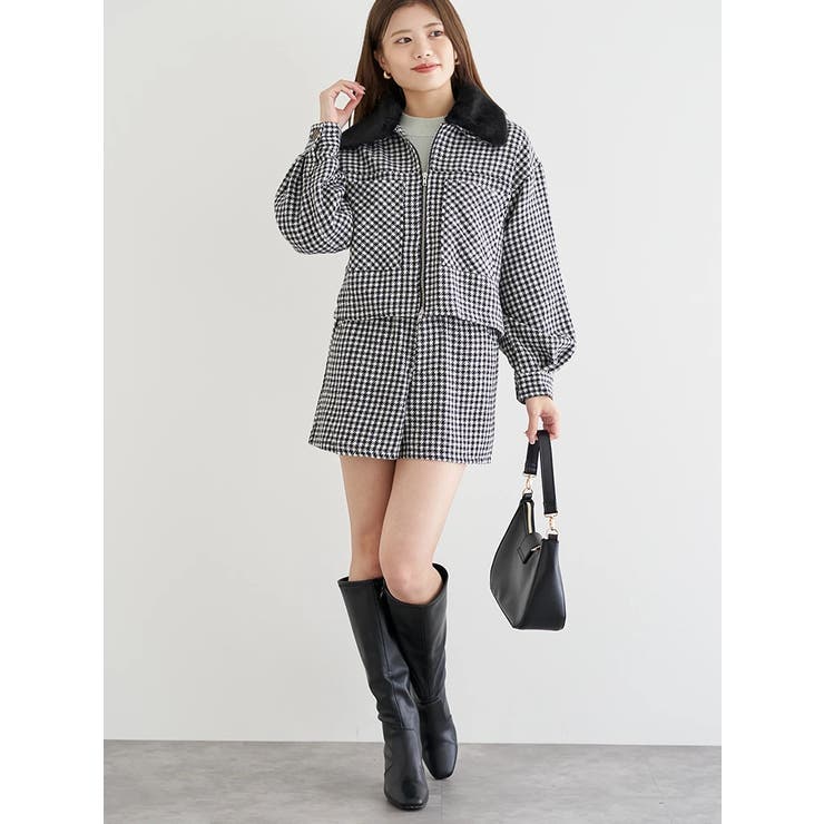 [SET]起毛チェック柄ブルゾン×ショートパンツ | LUDIC PARK | 詳細画像6 