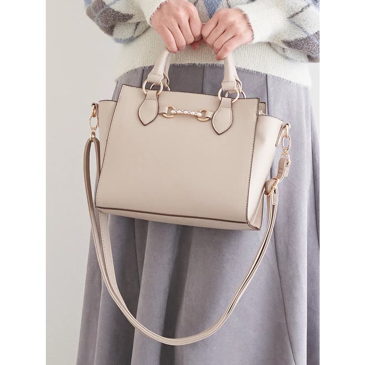 [2WAY]レザー調ビジュー付きバッグ | LUDIC PARK | 詳細画像1 