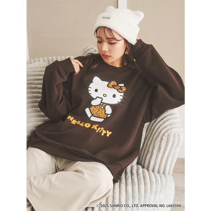 茶 | ハローキティヒョウ柄トレーナー | LUDIC PARK