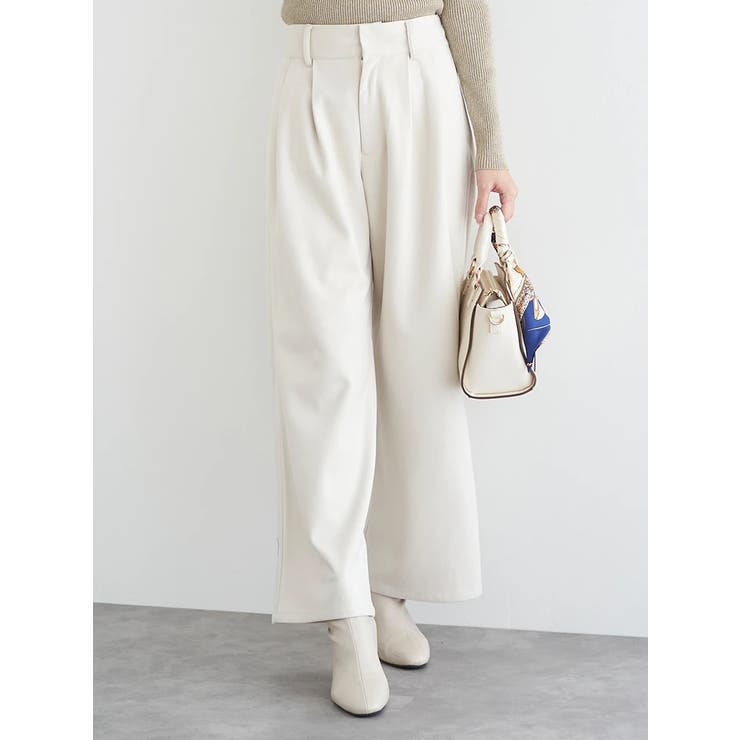 白 | 起毛ツイル ストレートパンツ | LUDIC PARK