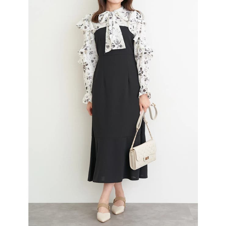 フリルボウタイブラウスドッキングワンピース | LUDIC PARK | 詳細画像6 