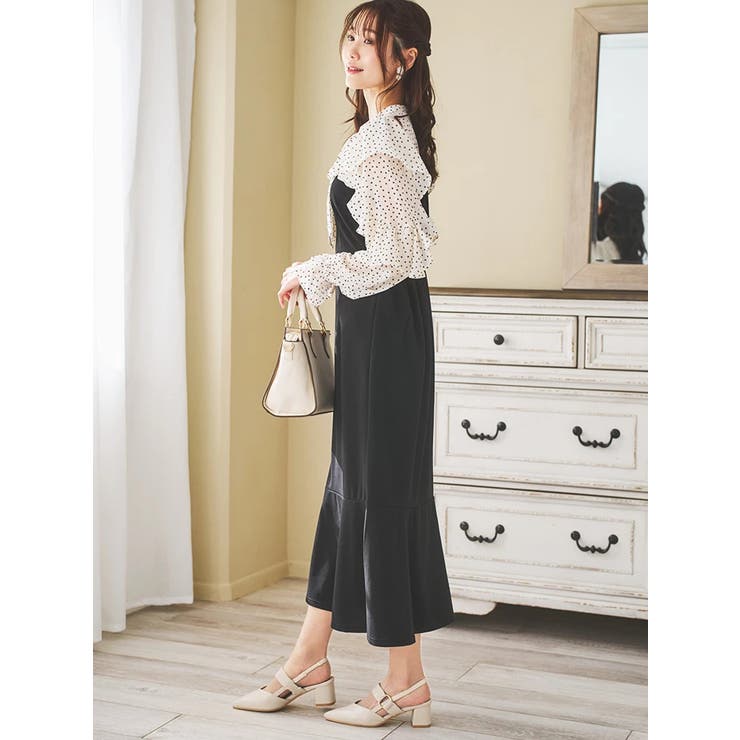 フリルボウタイブラウスドッキングワンピース | LUDIC PARK | 詳細画像10 