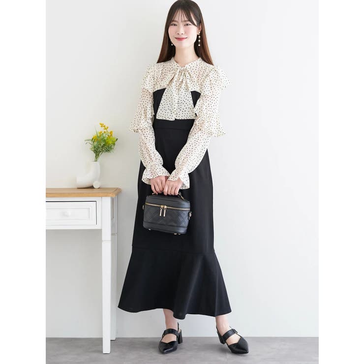 フリルボウタイブラウスドッキングワンピース | LUDIC PARK | 詳細画像12 