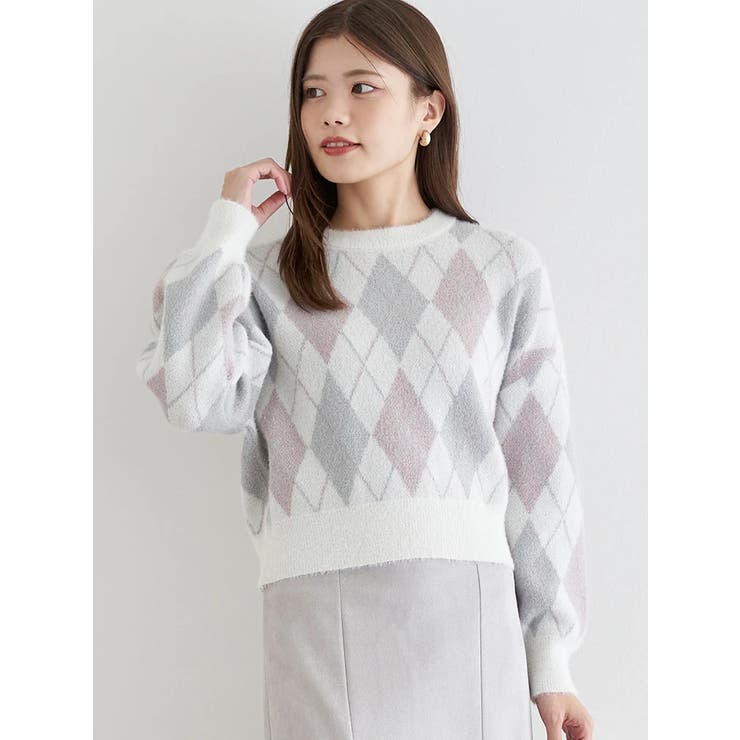 アーガイル柄フェザーシャギープルオーバー | LUDIC PARK | 詳細画像6 