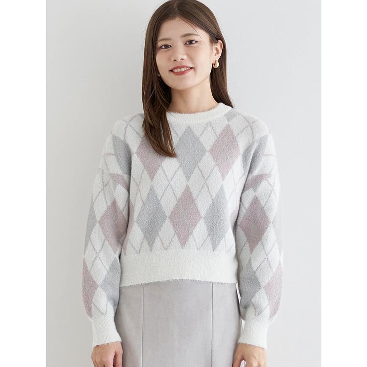 アーガイル柄フェザーシャギープルオーバー | LUDIC PARK | 詳細画像7 