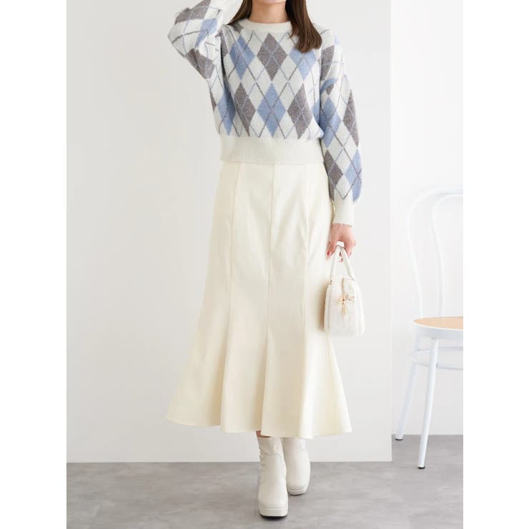 アーガイル柄フェザーシャギープルオーバー | LUDIC PARK | 詳細画像21 