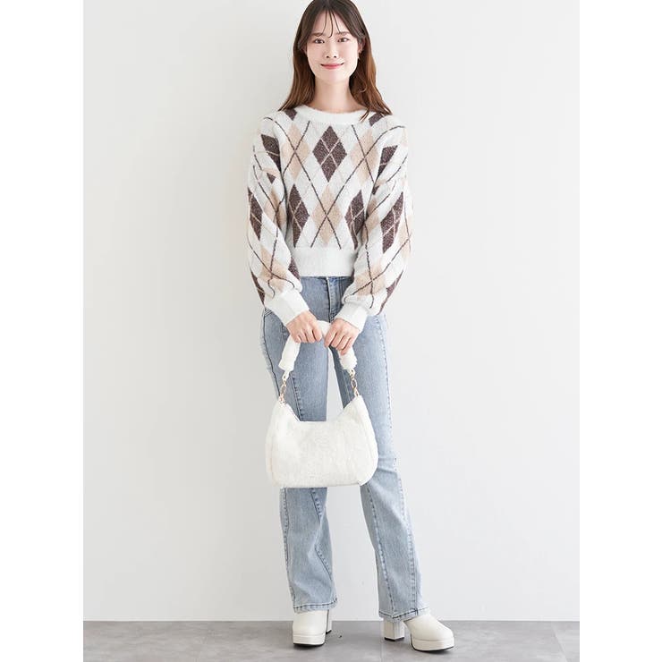 アーガイル柄フェザーシャギープルオーバー | LUDIC PARK | 詳細画像22 