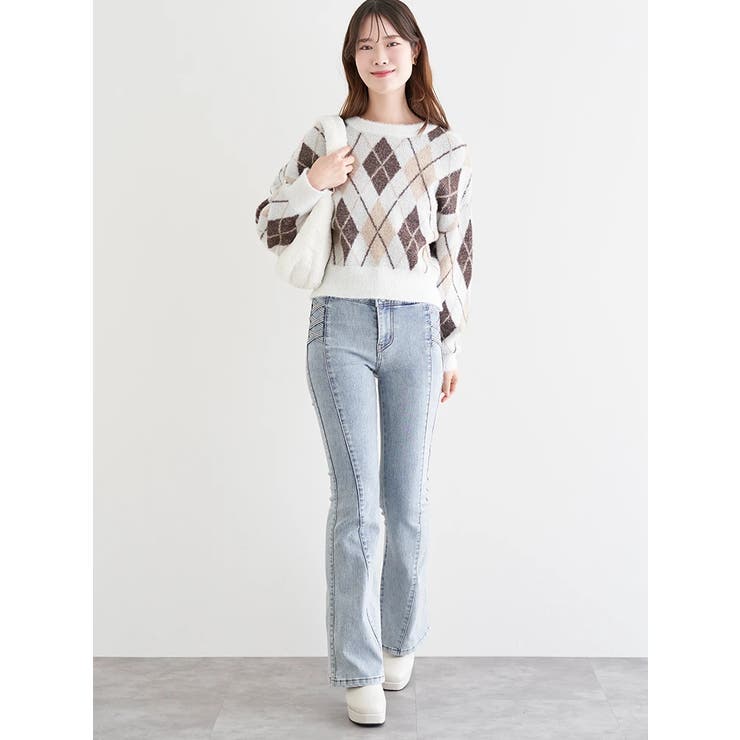 アーガイル柄フェザーシャギープルオーバー | LUDIC PARK | 詳細画像23 