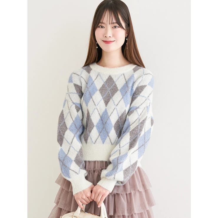 アーガイル柄フェザーシャギープルオーバー | LUDIC PARK | 詳細画像26 