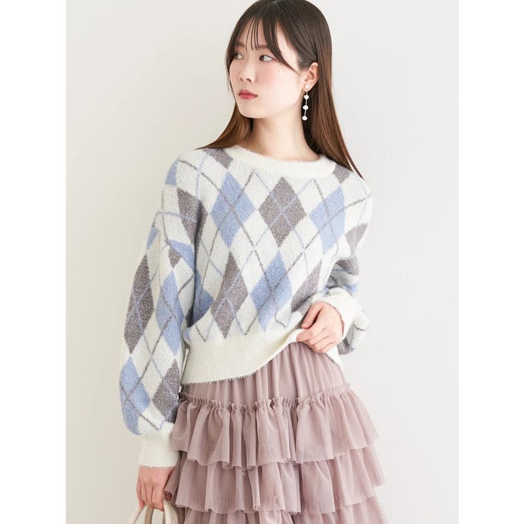 アーガイル柄フェザーシャギープルオーバー | LUDIC PARK | 詳細画像27 