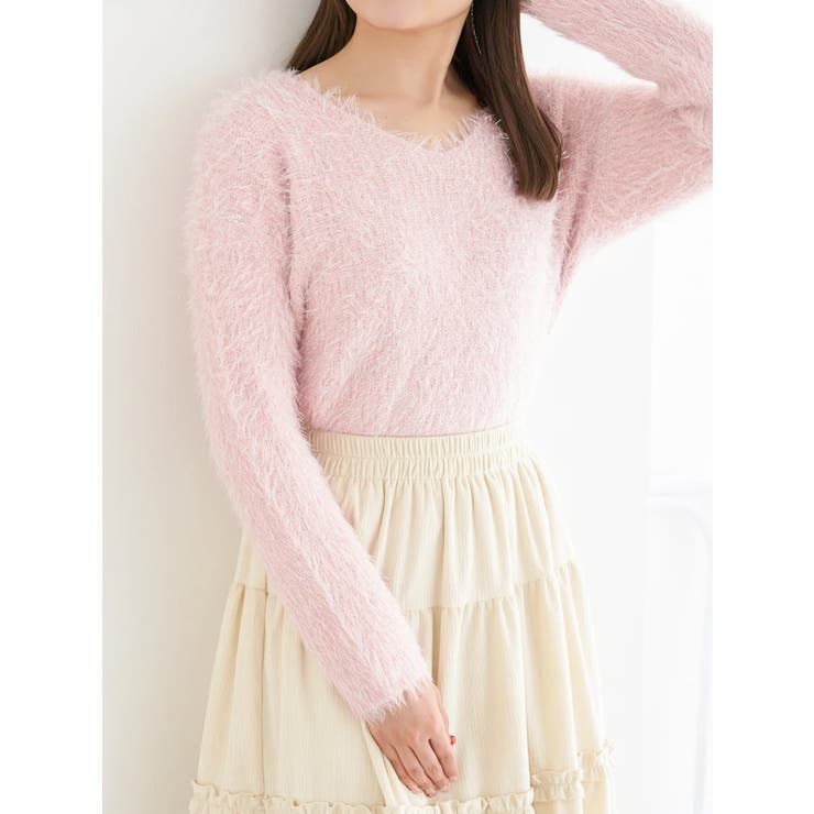 ピンク | ラメシャギーニット | LUDIC PARK