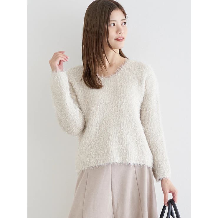 アイボリー | ラメシャギーニット | LUDIC PARK