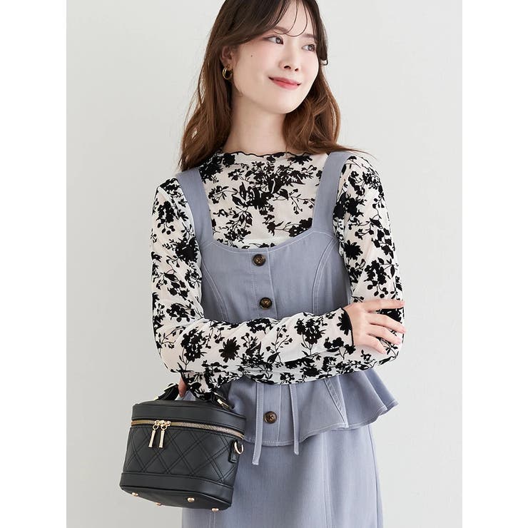 オフホワイト | フロッキーフラワーチュールトップス | LUDIC PARK