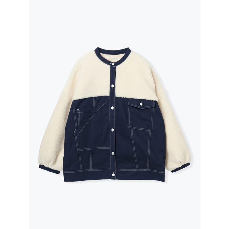 サックス | ボア切り替えブルゾン | LUDIC PARK