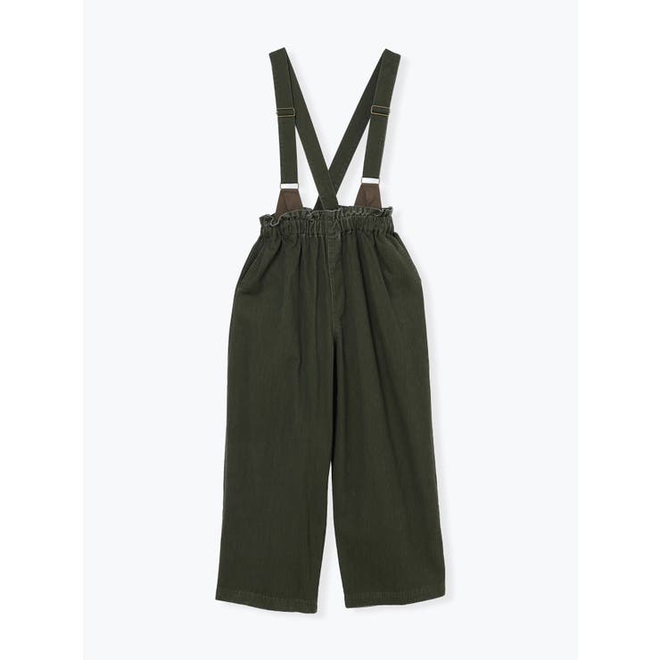 カーキ | ツイルサスペンダー付きワイドパンツ | LUDIC PARK