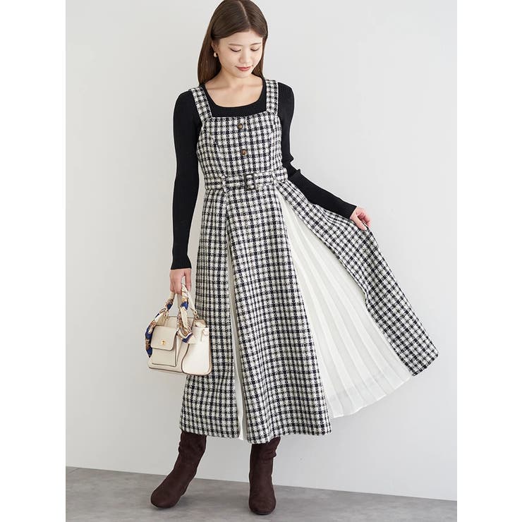 ツイード×プリーツ切り替えジャンパースカート | LUDIC PARK | 詳細画像2 