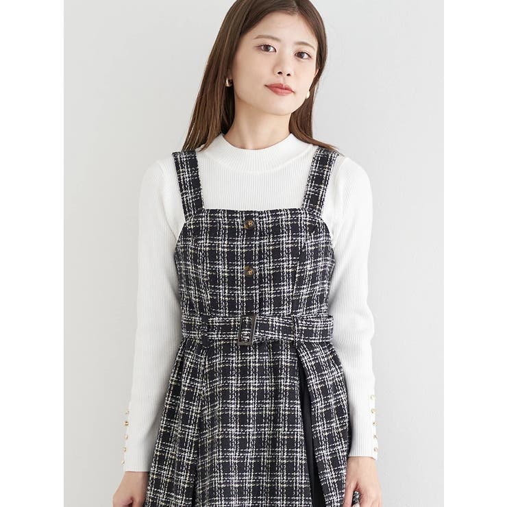 ツイード×プリーツ切り替えジャンパースカート | LUDIC PARK | 詳細画像9 