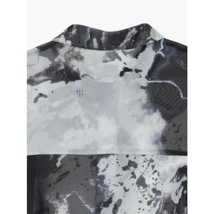 モノトーンアート柄プリントシフォンショート丈シャツ | LUDIC PARK | 詳細画像6 